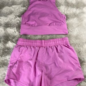Pink Athletic Tank and Shorts Set